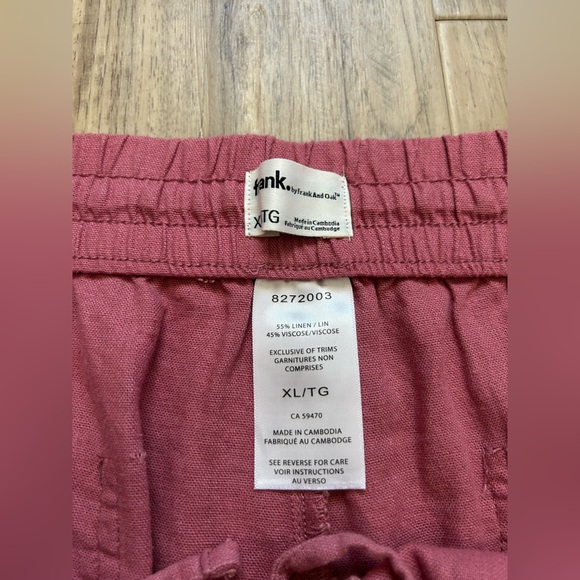 Linen blend Women's Pink Shorts natural fibre summer beach comfort pockets - Picture 4 of 6